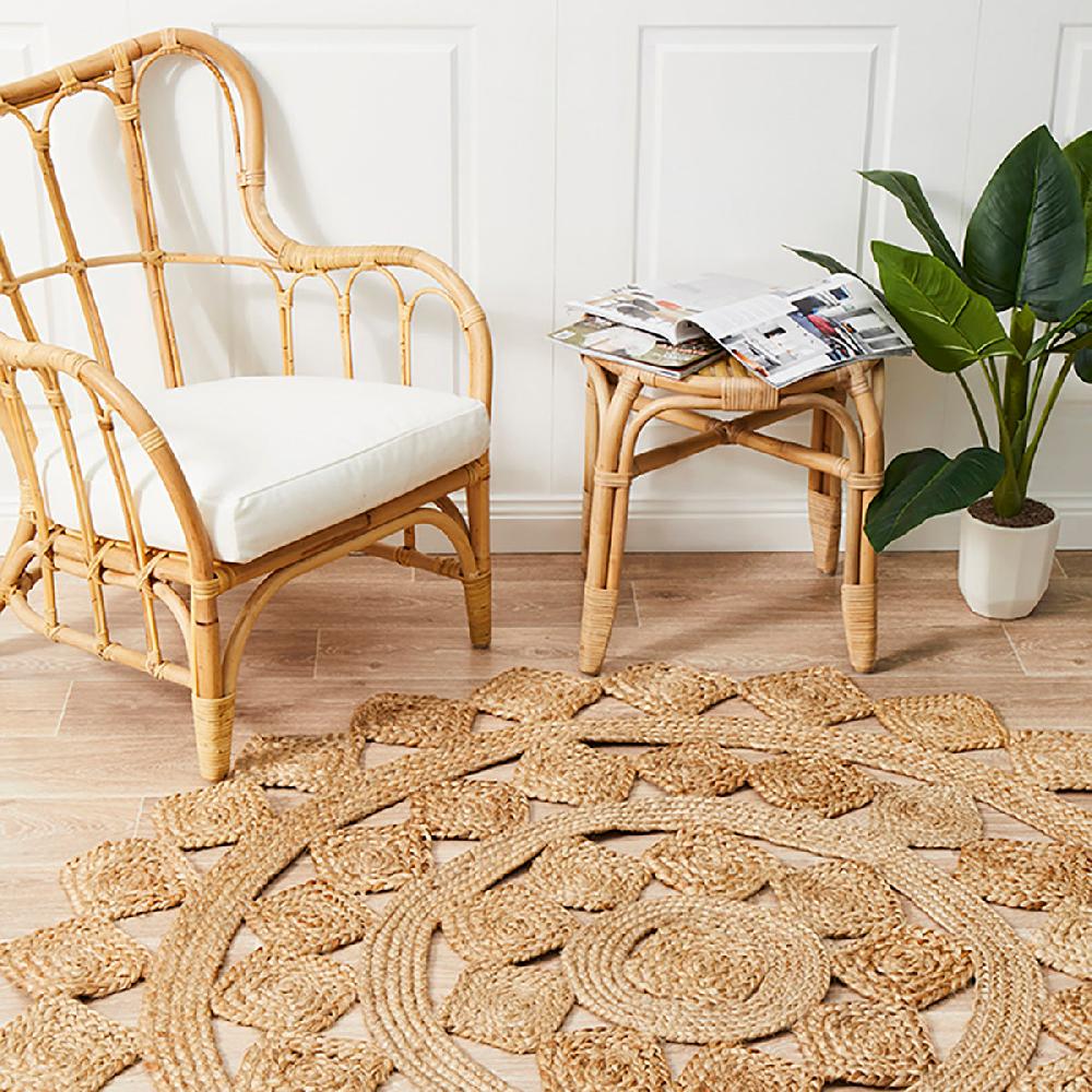 life interiors Atrium Tessellate Round Rug (Natural)