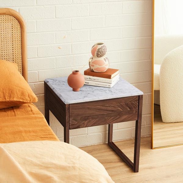 Life Interiors Avalon Marble Bedside Table