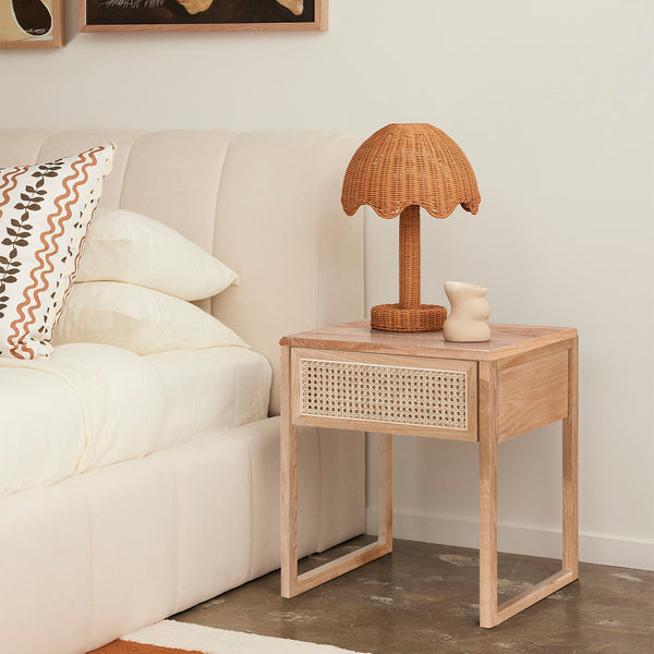 Life Interiors Avalon Rattan Bedside Table