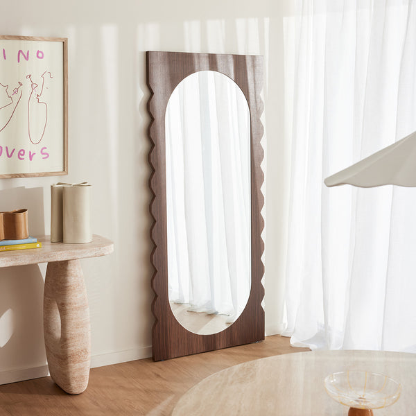 Life Interiors Azzurra Walnut Floor Mirror