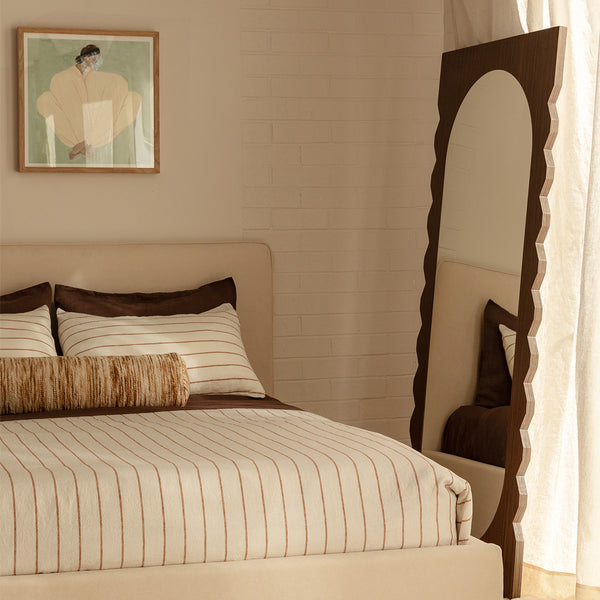 Life Interiors Azzurra Walnut Floor Mirror