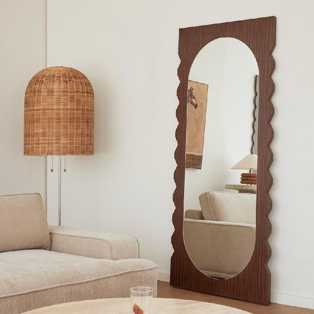 life interiors Azzurra Walnut Floor Mirror