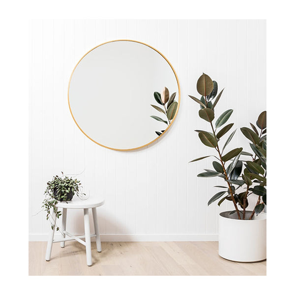 Life Interiors Bella Round Mirror (Brass)