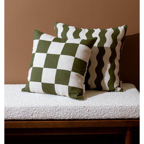 Life Interiors Big Check Square Cushion