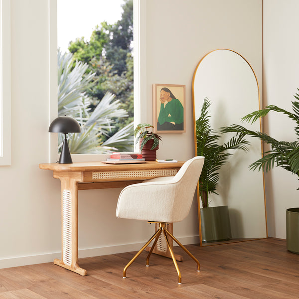 Life Interiors Bjorn Arch Floor Mirror (Brass)