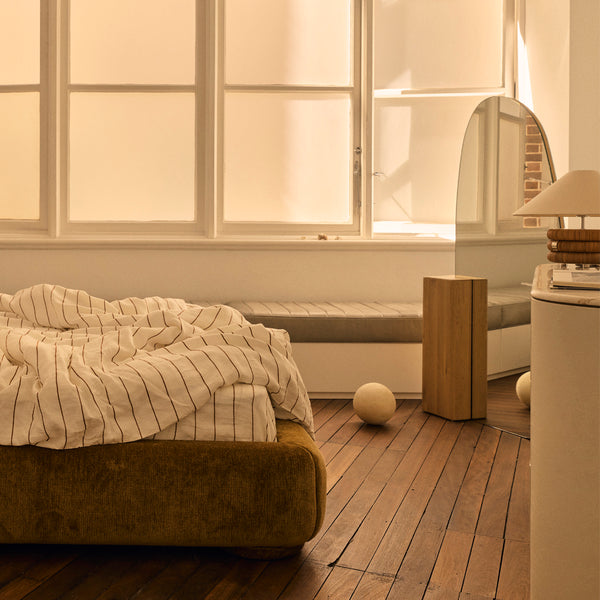 Life Interiors Block Floor Mirror (Oak)