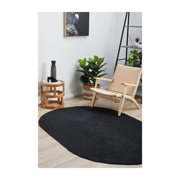 Life Interiors Bondi Oval Rug (Black)