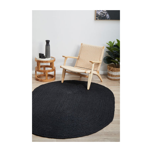Life Interiors Bondi Oval Rug (Black)