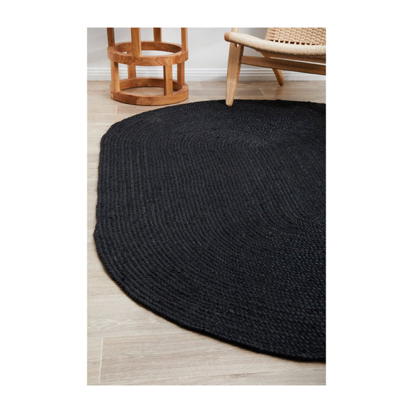 Life Interiors Bondi Oval Rug (Black)