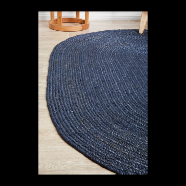 Life Interiors Bondi Oval Rug (Navy)