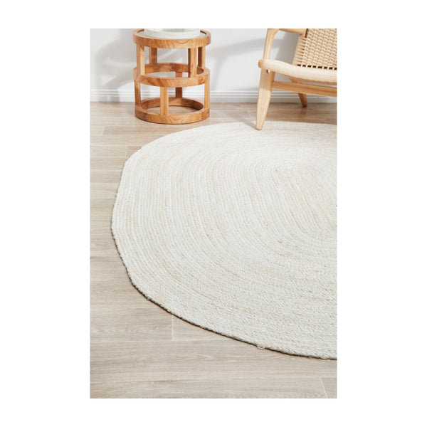 Life Interiors Bondi Oval Rug (White)
