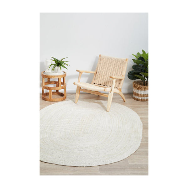 Life Interiors Bondi Oval Rug (White)