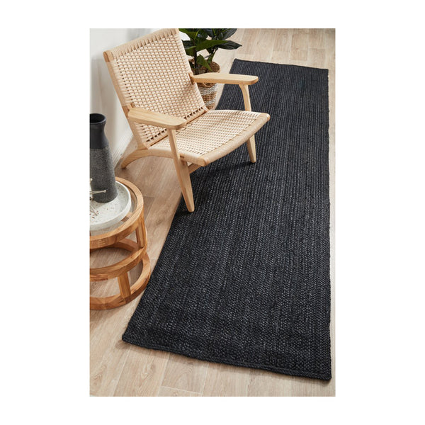 Life Interiors Bondi Rectangle Runner Rug (Black)