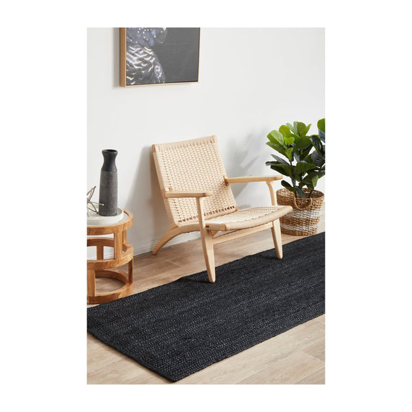 Life Interiors Bondi Rectangle Runner Rug (Black)