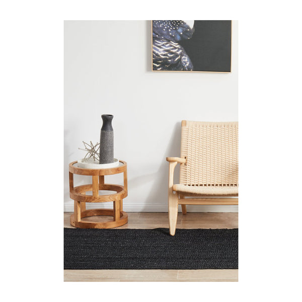 Life Interiors Bondi Rectangle Runner Rug (Black)