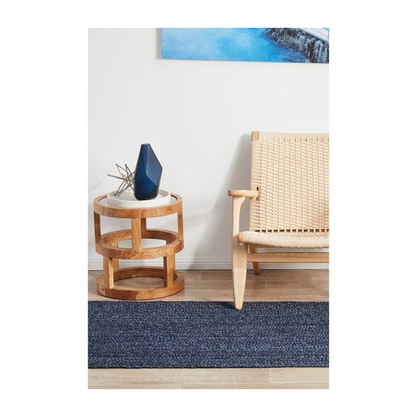 Life Interiors Bondi Rectangle Runner Rug (Navy)