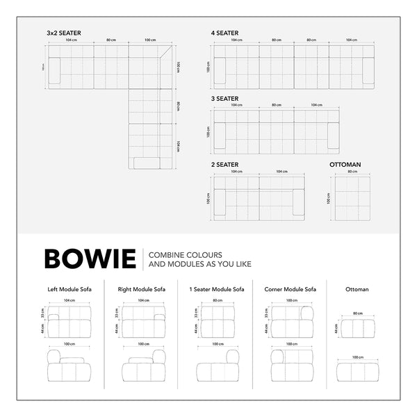 Life Interiors Bowie 4 Seater Modular Sofa