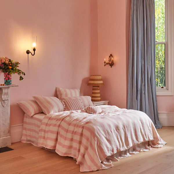 Life Interiors Candy Stripe Linen Quilt Cover