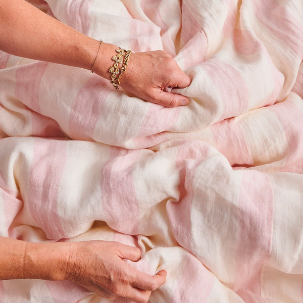 Life Interiors Candy Stripe Linen Quilt Cover