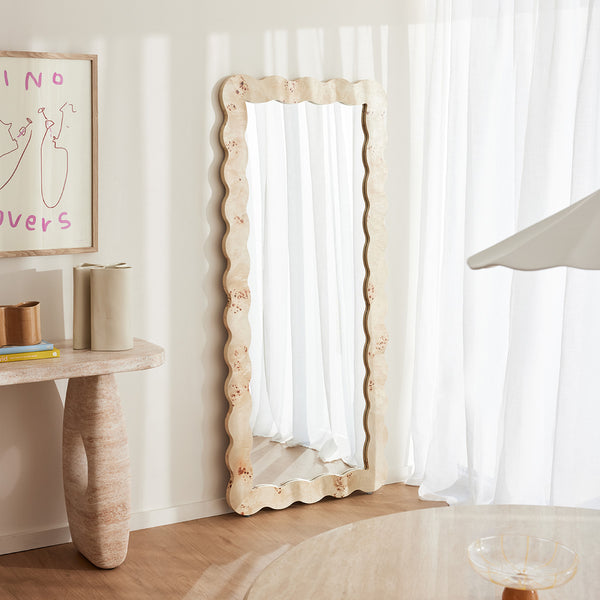 Life Interiors Carmella Burlwood Floor Mirror