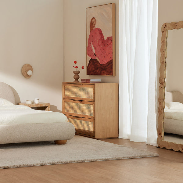 Life Interiors Carmella Burlwood Floor Mirror