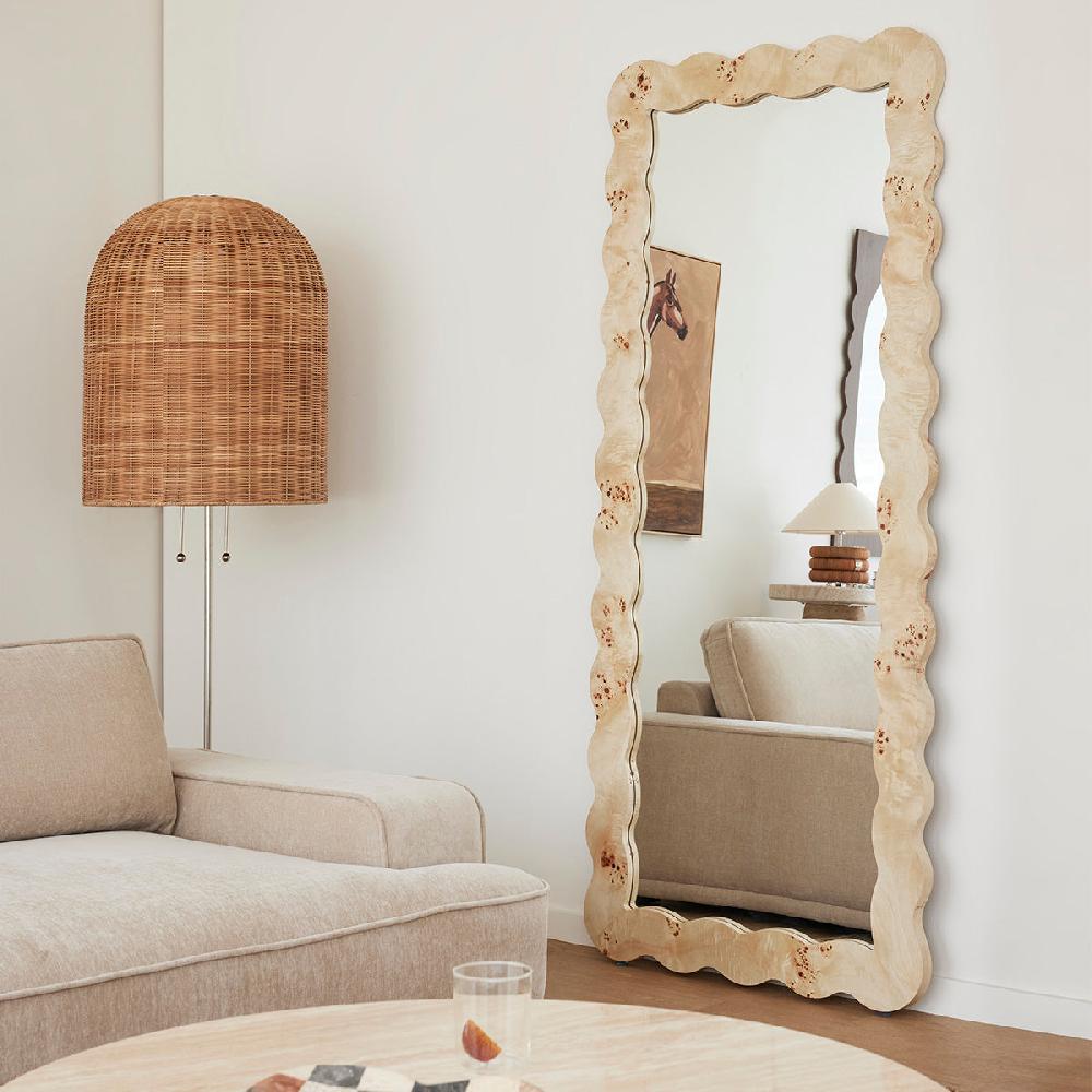life interiors Carmella Burlwood Floor Mirror