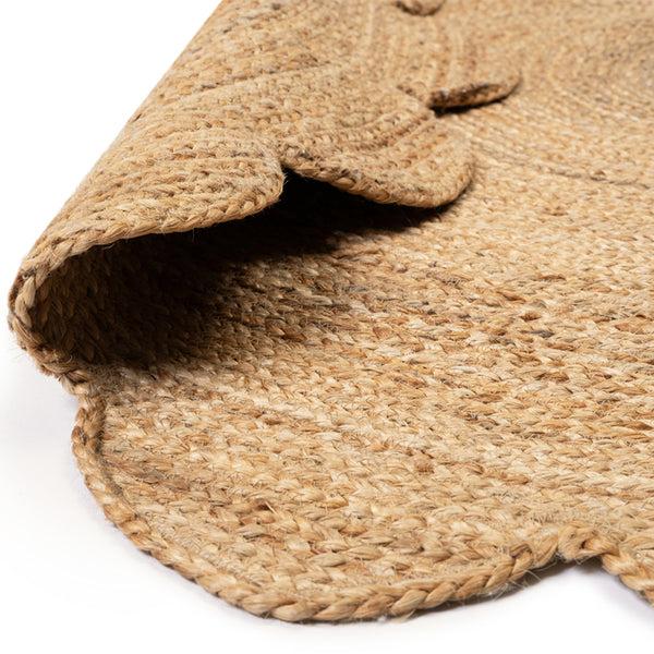 Life Interiors Celeste Scalloped Jute Round Rug