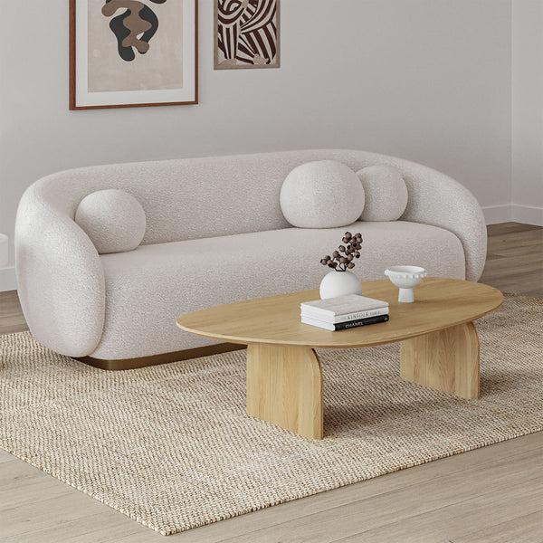 Life Interiors Clover Oval Oak Coffee Table