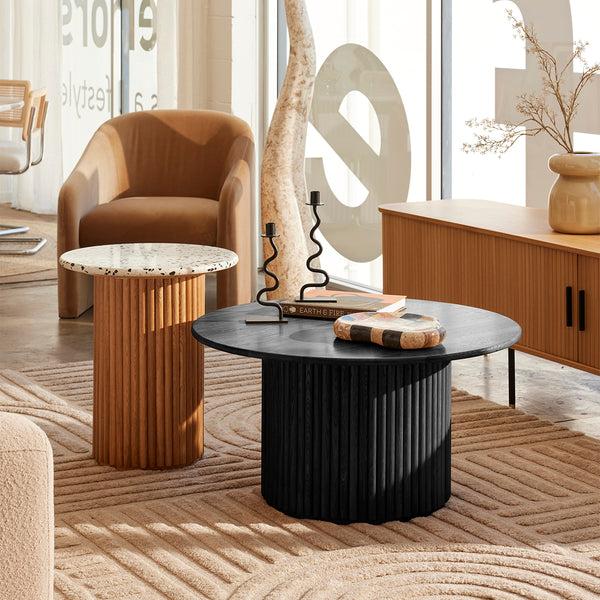 Life Interiors Cosmos Coffee Table (Black Oak 85cm)