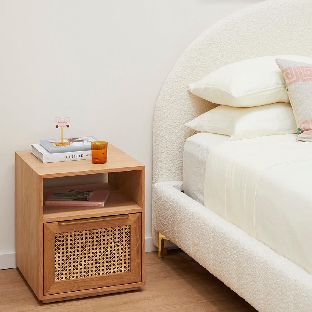 life interiors Cuba Rattan Open Bedside Table