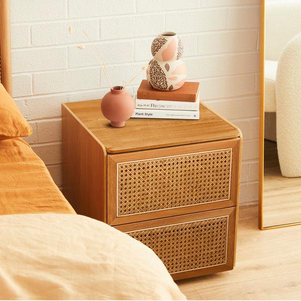 Life Interiors Delta Rattan Bedside Table
