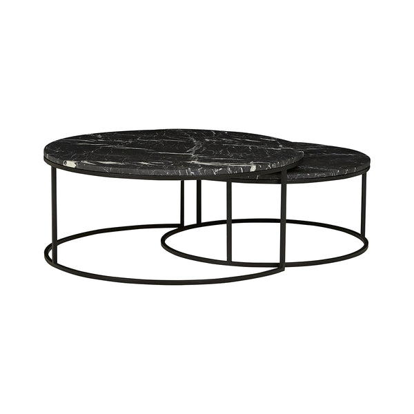 Life Interiors Elle Round Marble Nest Coffee Table