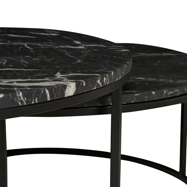 Life Interiors Elle Round Marble Nest Coffee Table