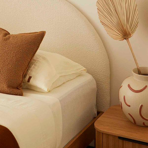 Life Interiors Harlo Boucle Queen Bed Head