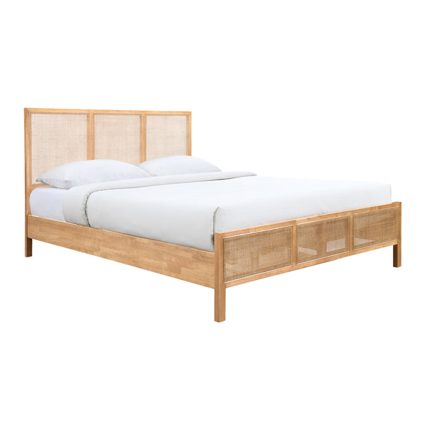 Life Interiors Kayla Rattan Solid Queen Bed (Oak)