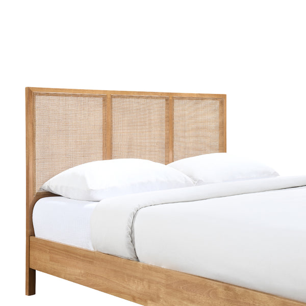Life Interiors Kayla Rattan Solid Queen Bed (Oak)
