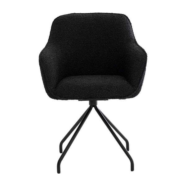 Life Interiors Levi Swivel Boucle Dining Arm Chair