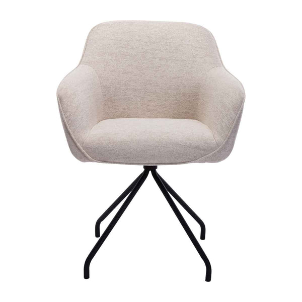 Life Interiors Levi Swivel Fabric Dining Arm Chair