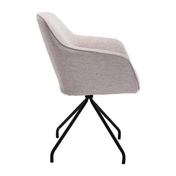Life Interiors Levi Swivel Fabric Dining Arm Chair