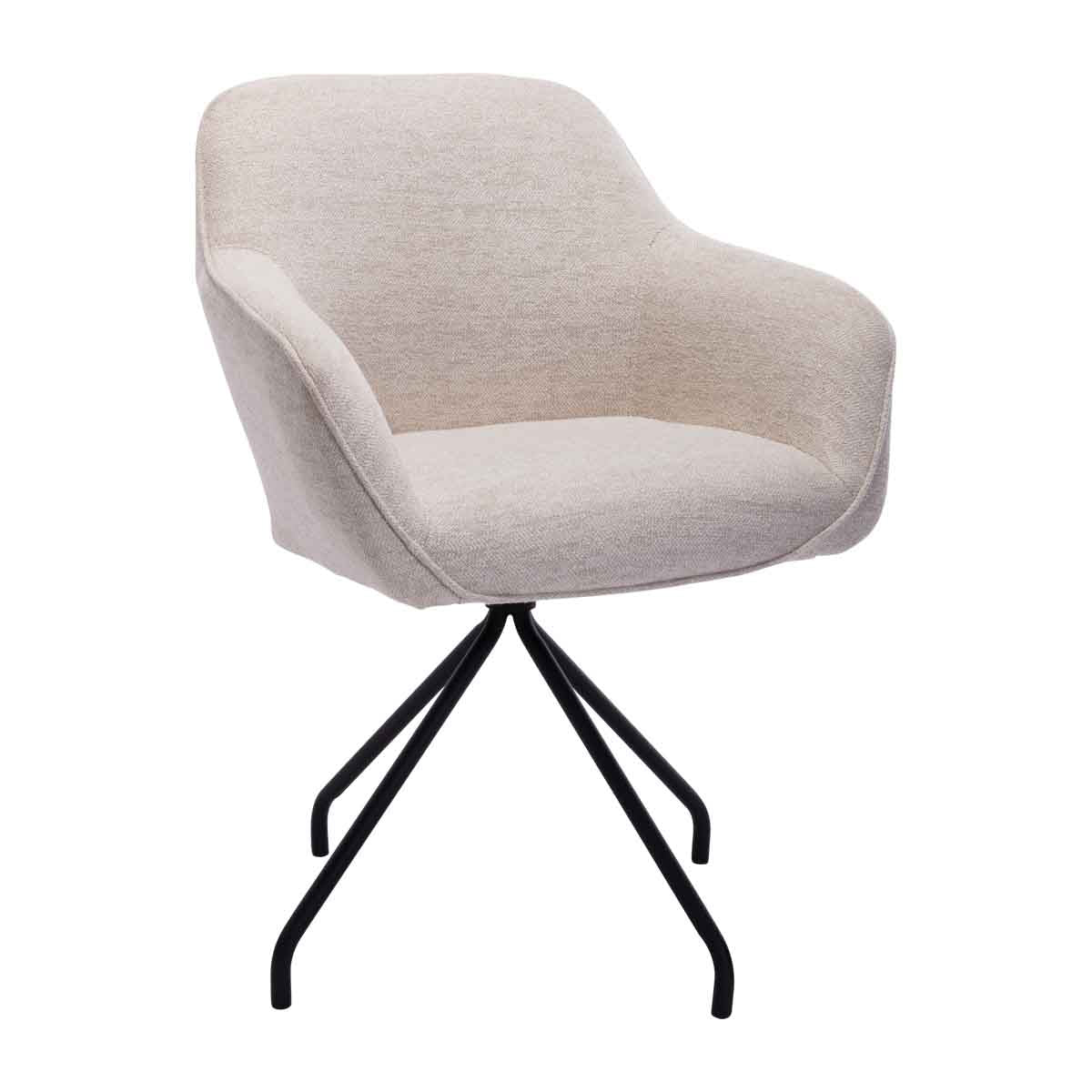 life interiors Levi Swivel Fabric Dining Arm Chair