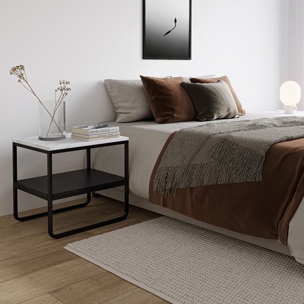 Life Interiors Maverick White Marble Side Table