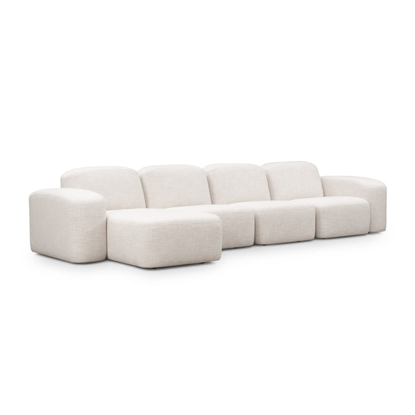 Life Interiors Muse 4 Seat LAF Modular Chaise Sofa