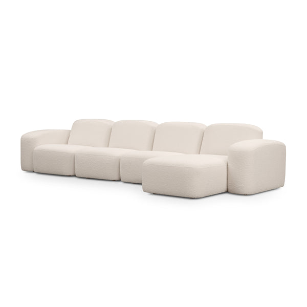 Life Interiors Muse 4 Seat RAF Modular Chaise Sofa