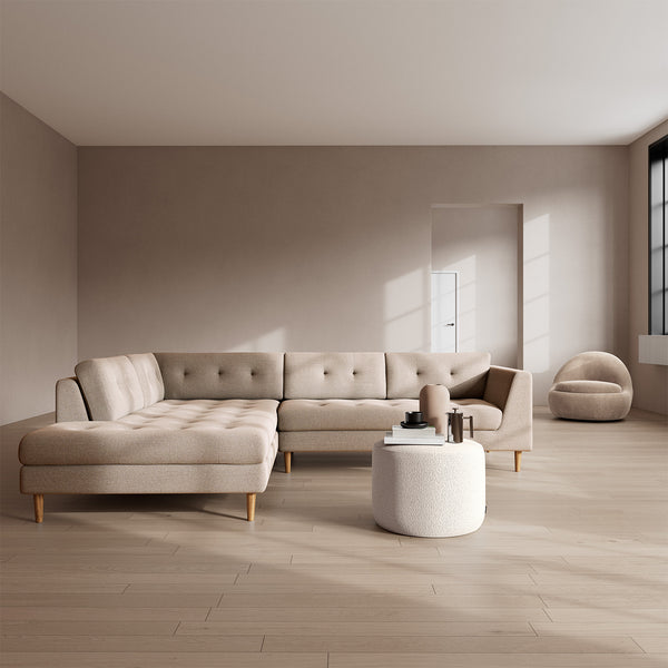 Life Interiors Nelson Fabric Left Corner Sofa