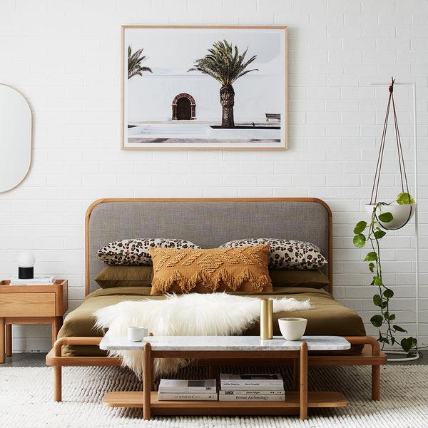 Life Interiors Norah King Bed (Oak Light Grey)