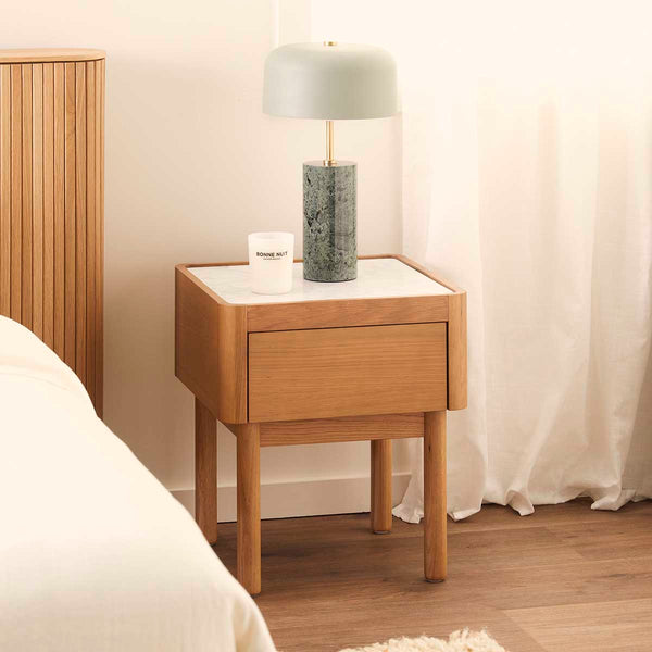 Life Interiors Norah Marble Bedside Table
