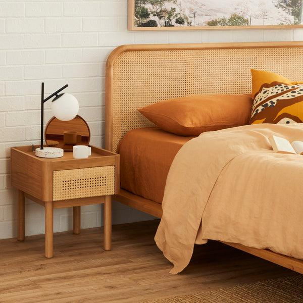 Life Interiors Norah Rattan Double Bed (Oak)