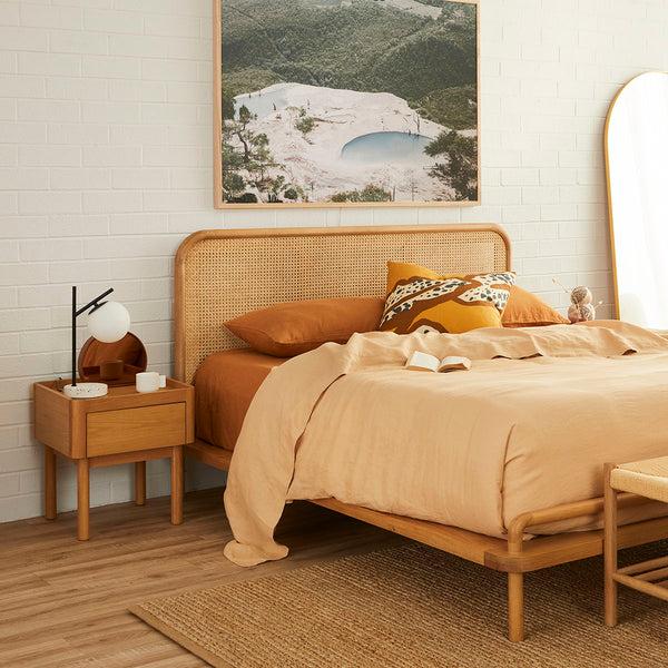 Life Interiors Norah Rattan King Bed (Oak)