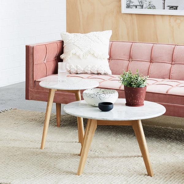 Life Interiors Oia White Marble Coffee Table