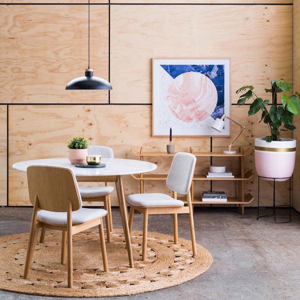 Life Interiors Oia White Marble Dining Table